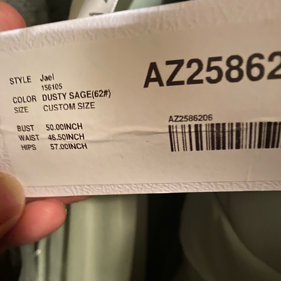 🌸SALE🌸Brand new AZAZIE dusty sage plus size bridesmaid/prom /dinner dress. - Picture 7 of 7